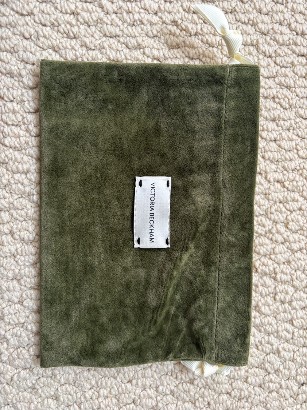 Victoria Beckham Olive Green velvet pochette